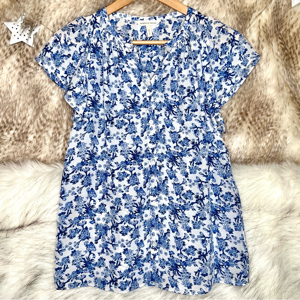 Rebecca Taylor Aimee Floral Silk Top